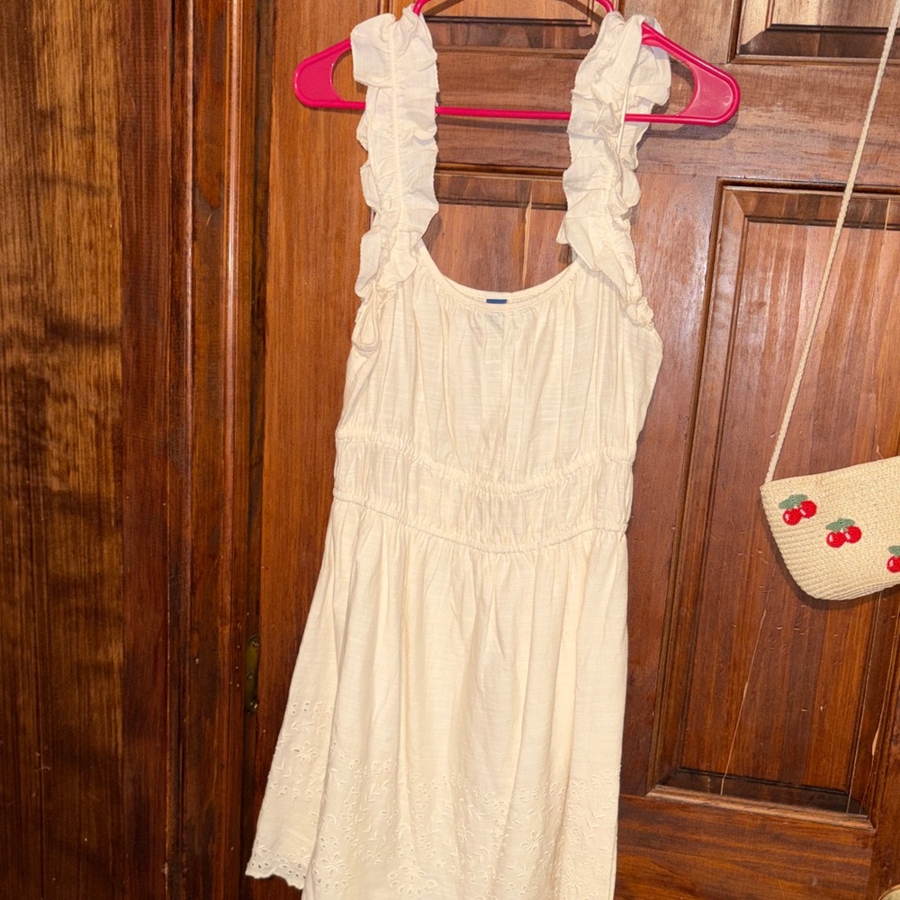 Old Navy Cream Dress with Ruffle Straps